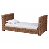 bali & pari Rhinos Handwoven Seagrass Daybed - Twin Size Coastal Boho Bed Frame with Basketweave Design Baxton Studio restaurant furniture, hotel furniture, commercial furniture, wholesale bedroom furniture, wholesale twin, classic twin